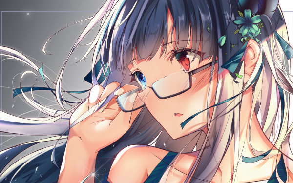 Anime Azur Lane Ibuki Heterochromia Glasses Red Eyes Blue Eyes HD Wallpaper | Background Image