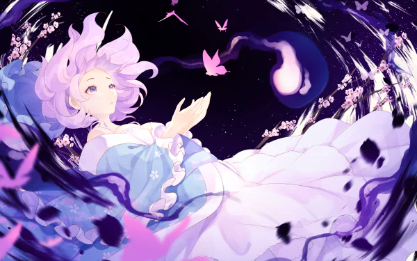 Yuyuko Saigyouji Anime Touhou HD Desktop Wallpaper | Background Image