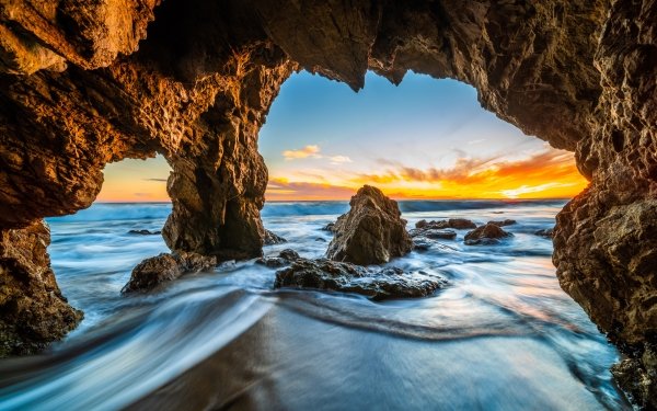 Earth Cave Caves Ocean Rock Nature HD Wallpaper | Background Image