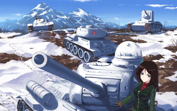 Nonna (Girls und Panzer) snow tank Anime Girls und Panzer HD Desktop Wallpaper | Background Image