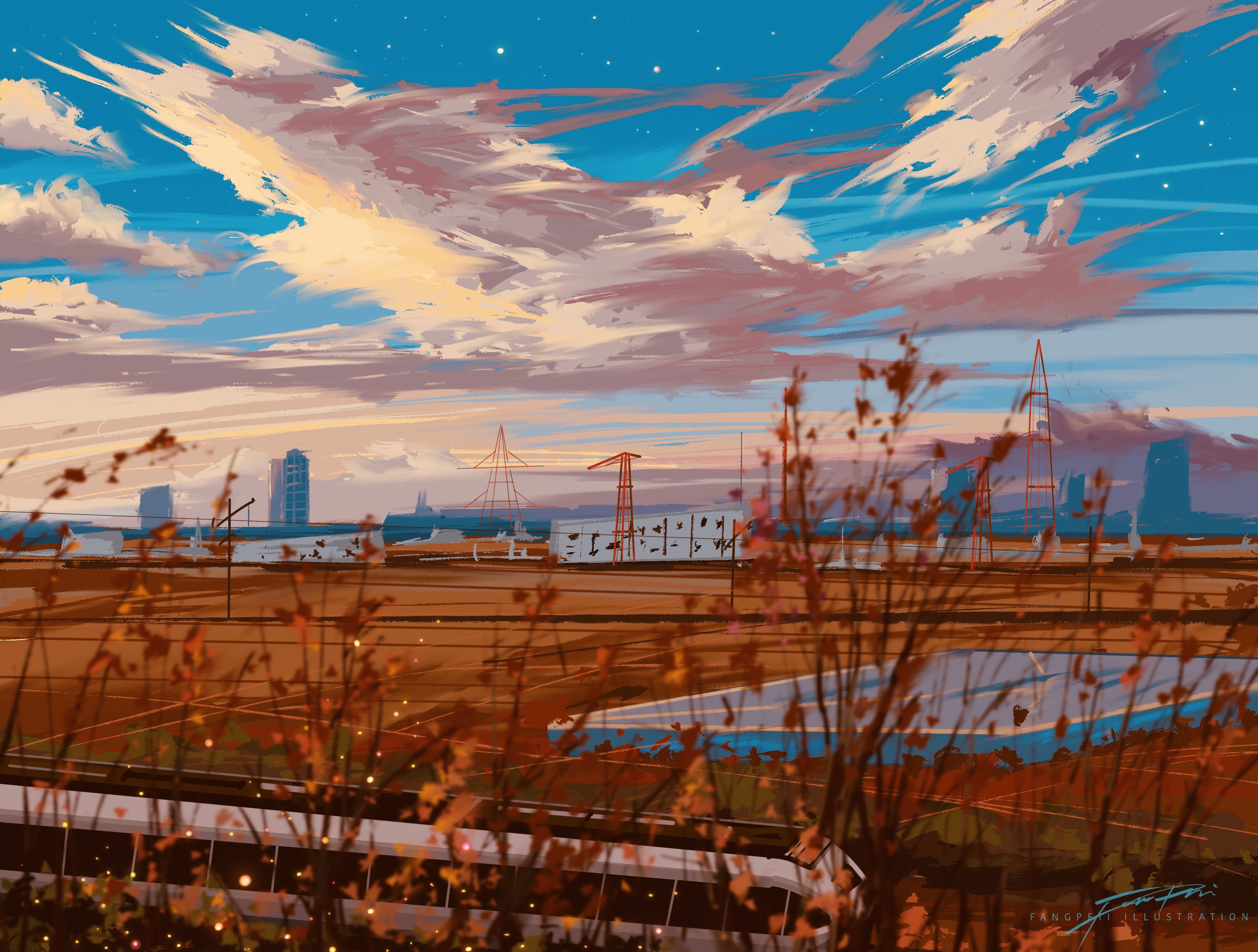 landscape anime painting drawings