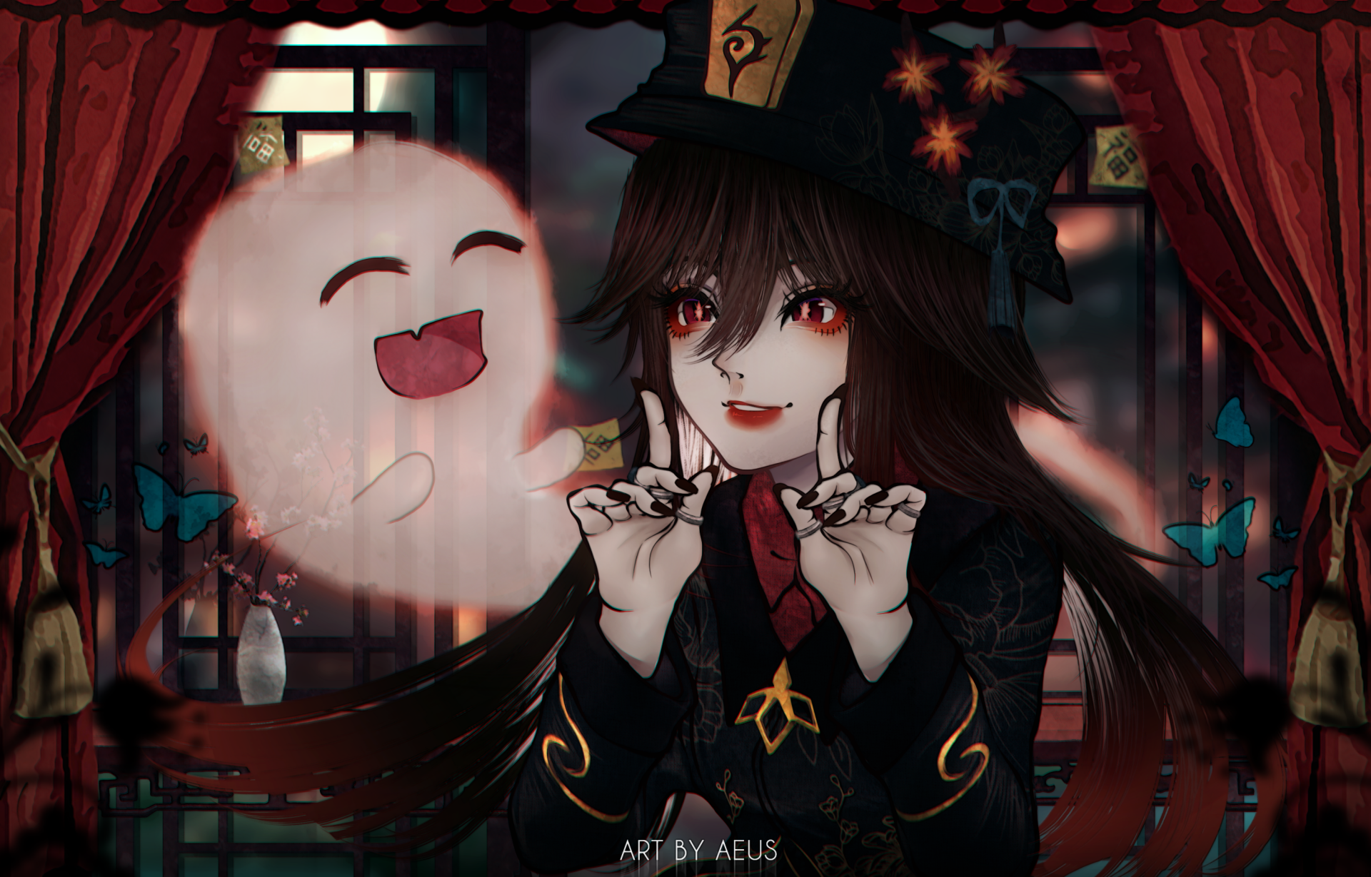 Download Hu Tao Video Game Genshin Impact HD Wallpaper by Aeus