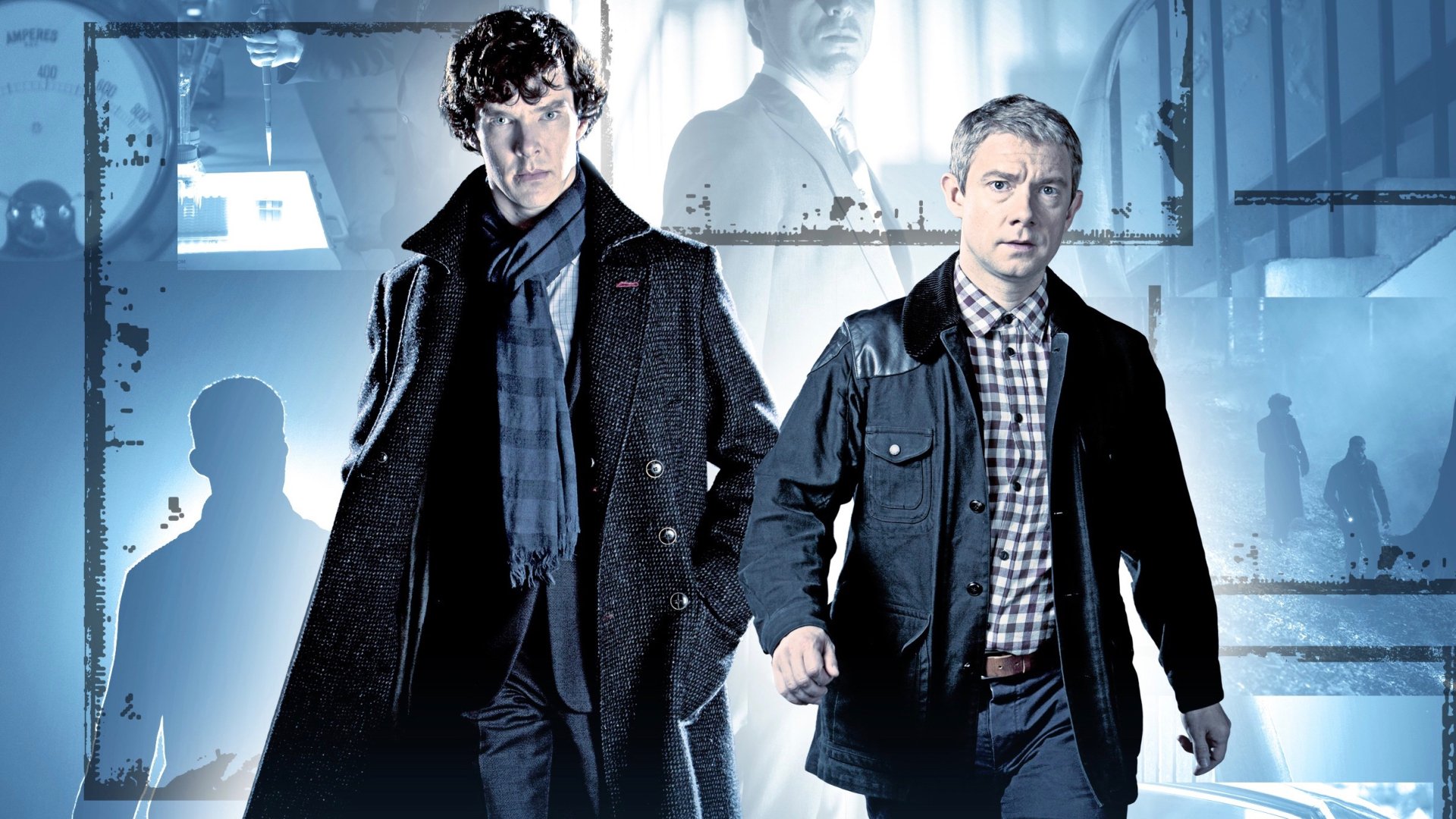Download Dr. Watson Sherlock Holmes Martin Freeman Benedict Cumberbatch TV Show Sherlock (TV Series) HD Wallpaper