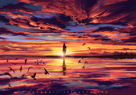 artistic sunset HD Desktop Wallpaper | Background Image