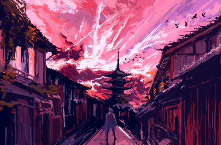 Anime shrine HD Desktop Wallpaper | Background Image