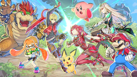  Pyra&amp;Mythra in Smash! by Masatsugu Saito