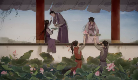 Yu Ziyuan Jiang Fengmian lotus Jiang Yanli Jiang Cheng Wei Wuxian Anime Mo Dao Zu Shi HD Desktop Wallpaper | Background Image