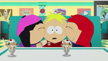 kiss Red McArthur Butters Stotch Wendy Testaburger TV Show South Park HD Desktop Wallpaper | Background Image