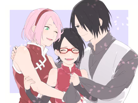 Sarada Uchiha Sasuke Uchiha Sakura Haruno Anime Boruto HD Desktop Wallpaper | Background Image