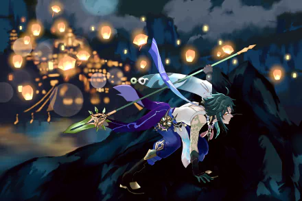 Lantern Rite (Genshin Impact) Xiao (Genshin Impact) video game Genshin Impact HD Desktop Wallpaper | Background Image
