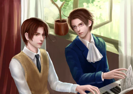 Italy (Hetalia) Austria (Hetalia) Anime hetalia axis powers HD Desktop Wallpaper | Background Image