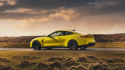 yellow car car BMW M4 BMW vehicle BMW M4 Competition HD Desktop Wallpaper | Background Image