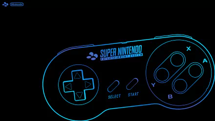  Blue Outlined Super Nintendo Controller