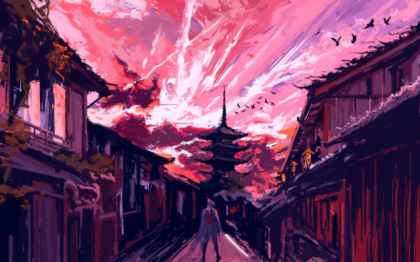 Anime shrine HD Desktop Wallpaper | Background Image