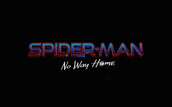 HD desktop wallpaper featuring the logo of the movie Spider-Man: No Way Home on a black background.