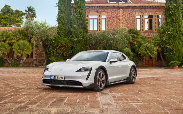 white car car Porsche Porsche Taycan vehicle Porsche Taycan 4S HD Desktop Wallpaper | Background Image