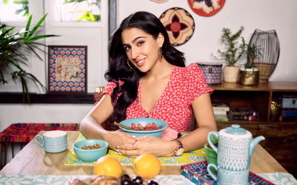 brown eyes black hair Bollywood actress Indian smile Celebrity Sara Ali Khan HD Desktop Wallpaper | Background Image
