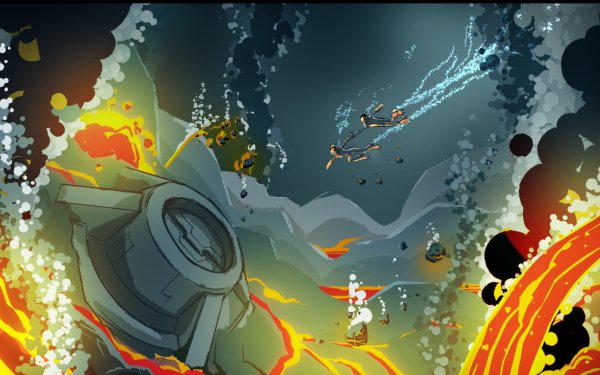 TV Show Final Space Gary Goodspeed Quinn Airgon Underwater Lava HD Wallpaper | Background Image