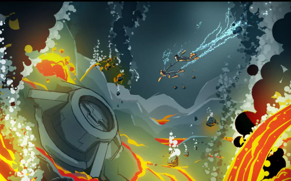 lava underwater Quinn Airgon Gary Goodspeed TV Show Final Space HD Desktop Wallpaper | Background Image