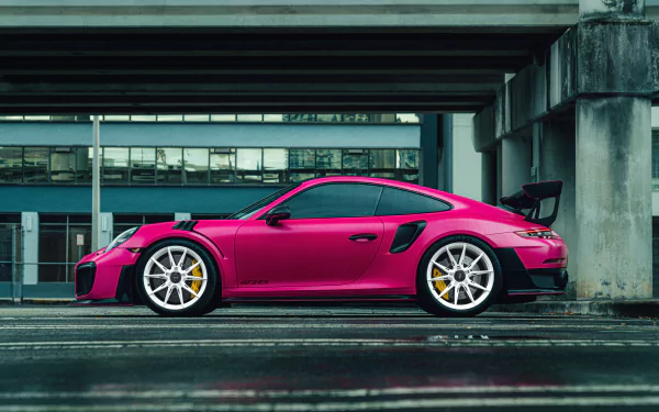 pink car car Porsche Porsche 911 vehicle Porsche 911 GT2 RS HD Desktop Wallpaper | Background Image