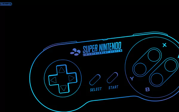 Blue Outlined Super Nintendo Controller