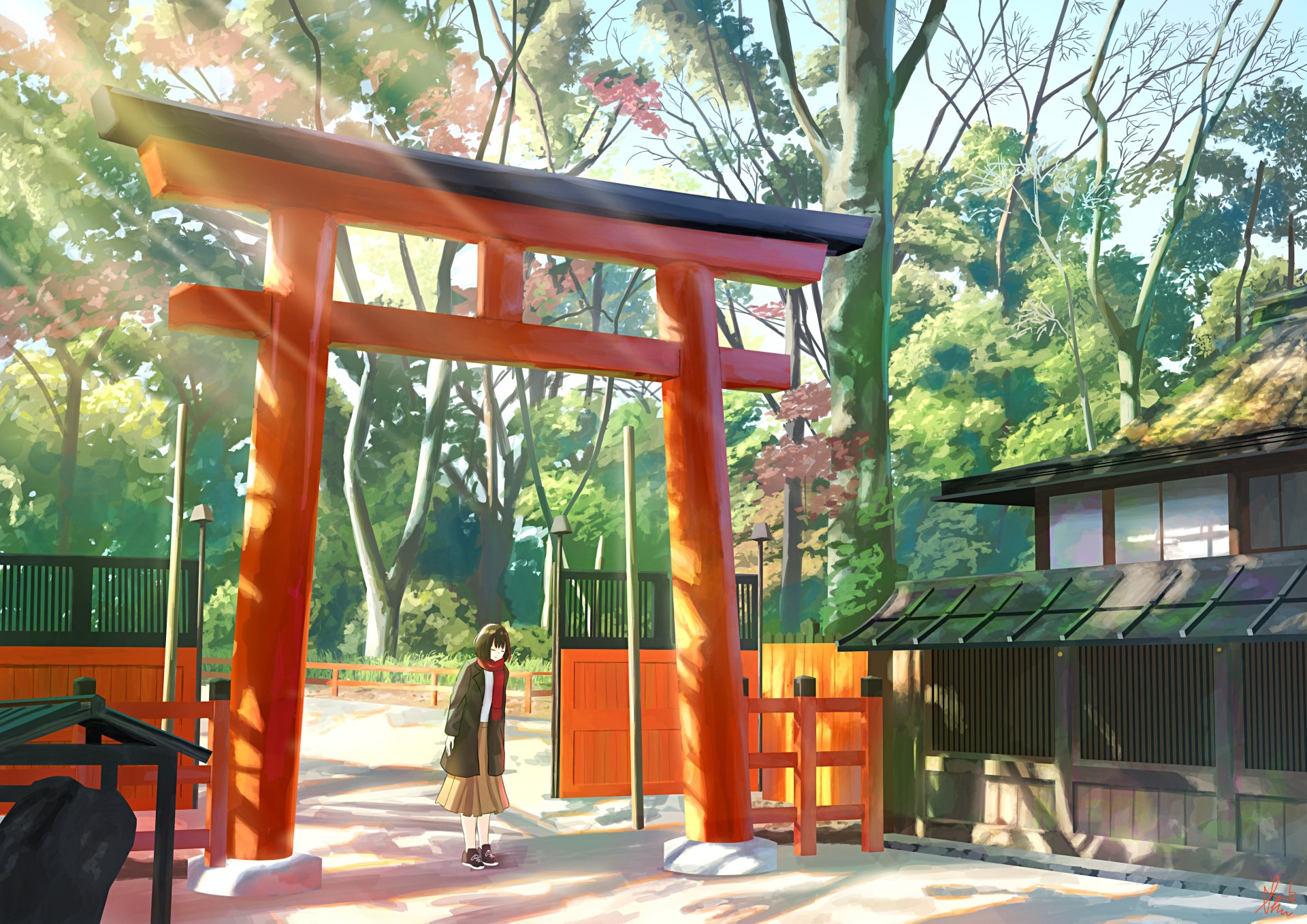 Download Torii Anime Girl Anime Girl 4k Ultra HD Wallpaper by しゅろく/shurock