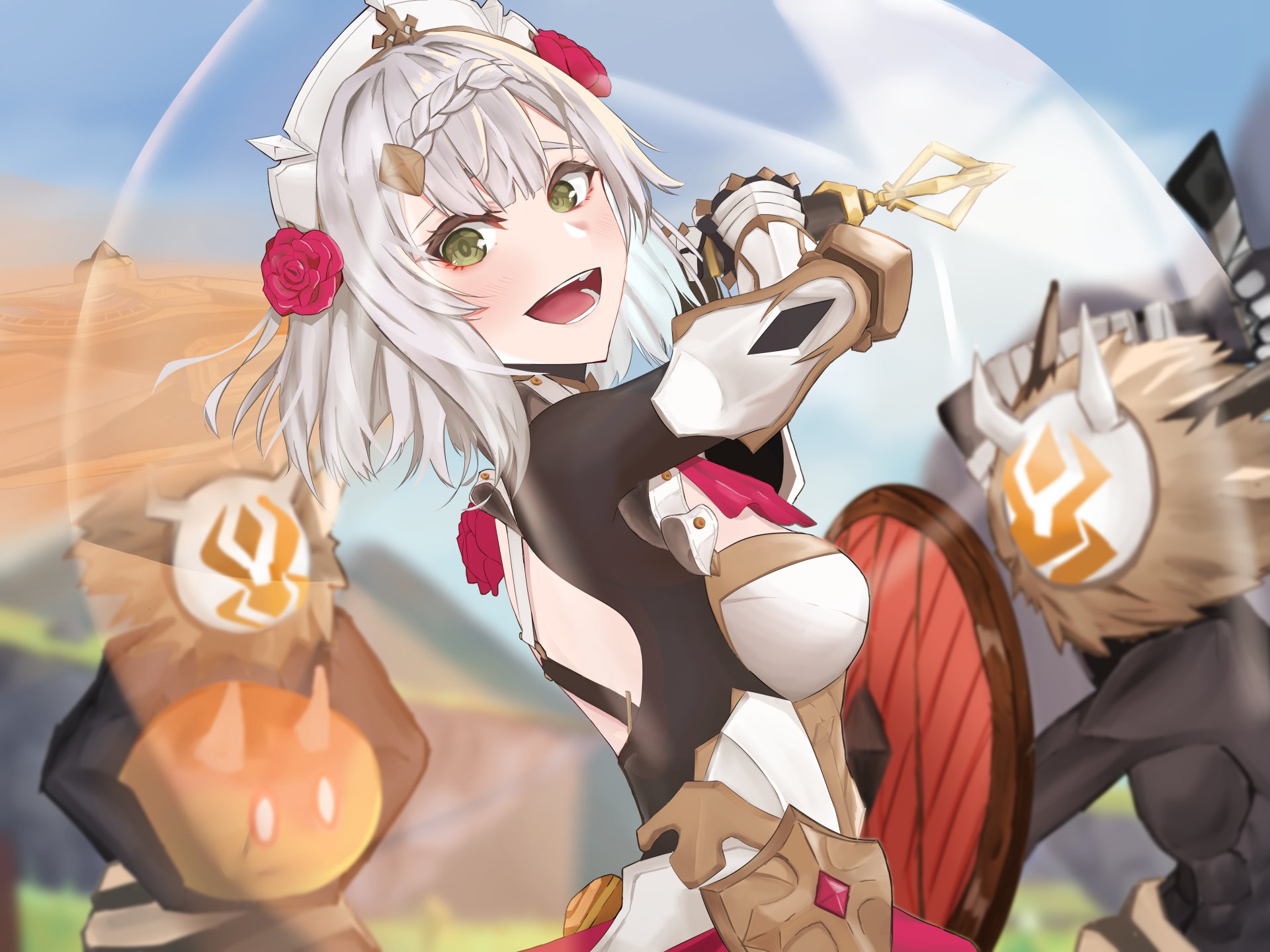 Download Noelle (Genshin Impact) Video Game Genshin Impact 4k Ultra HD Wallpaper by Tatibasami