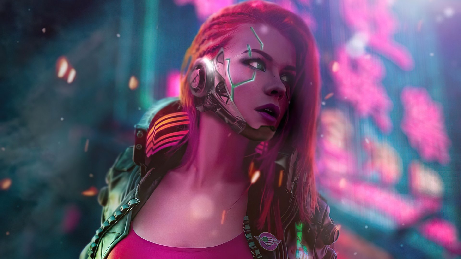 Download Pink Hair Futuristic Sci Fi Cyberpunk 4k Ultra HD Wallpaper ...