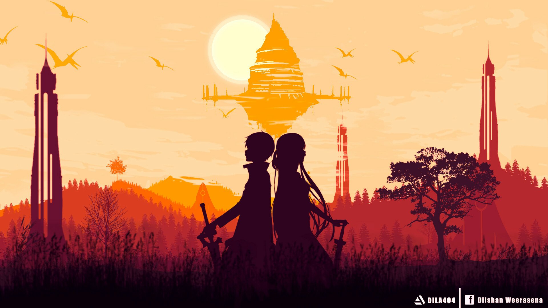 Download Asuna Yuuki Kirito (Sword Art Online) Anime Sword Art Online  HD Wallpaper by Dila404