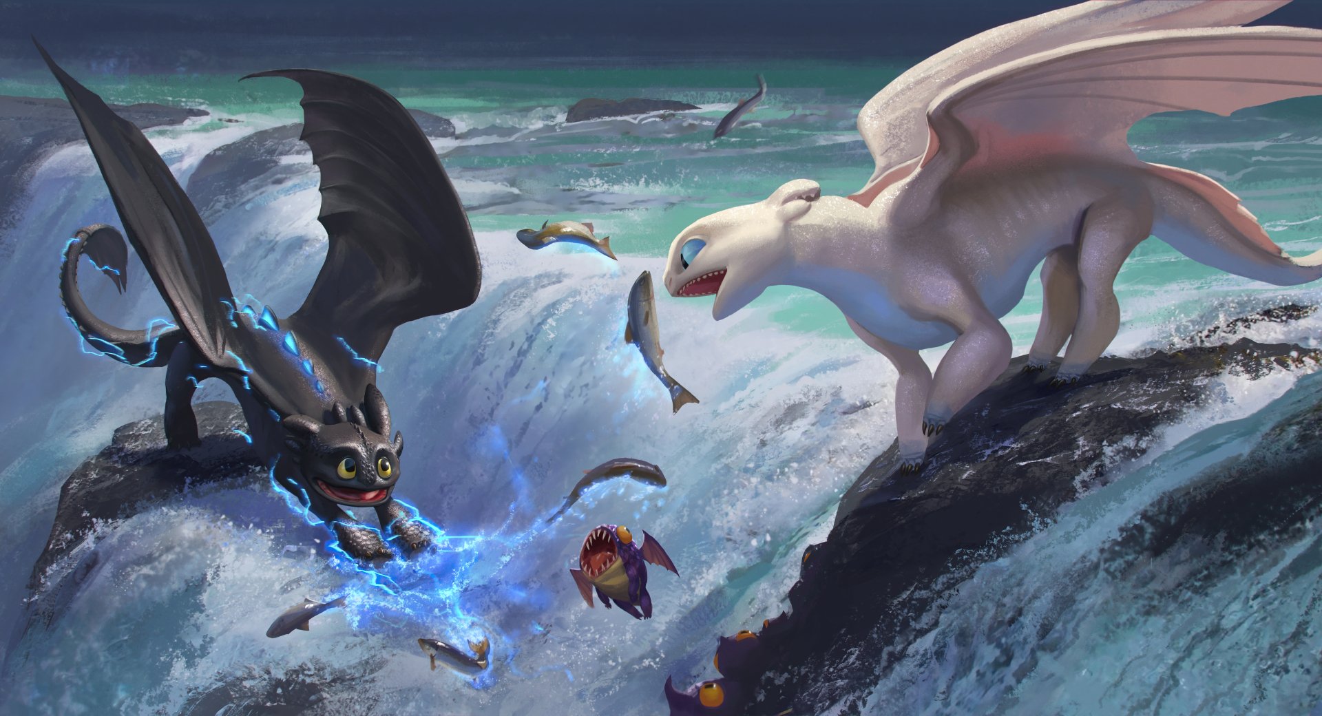 Toothless Light Fury Clash How To Train Your Dragon 4K Ultra HD 