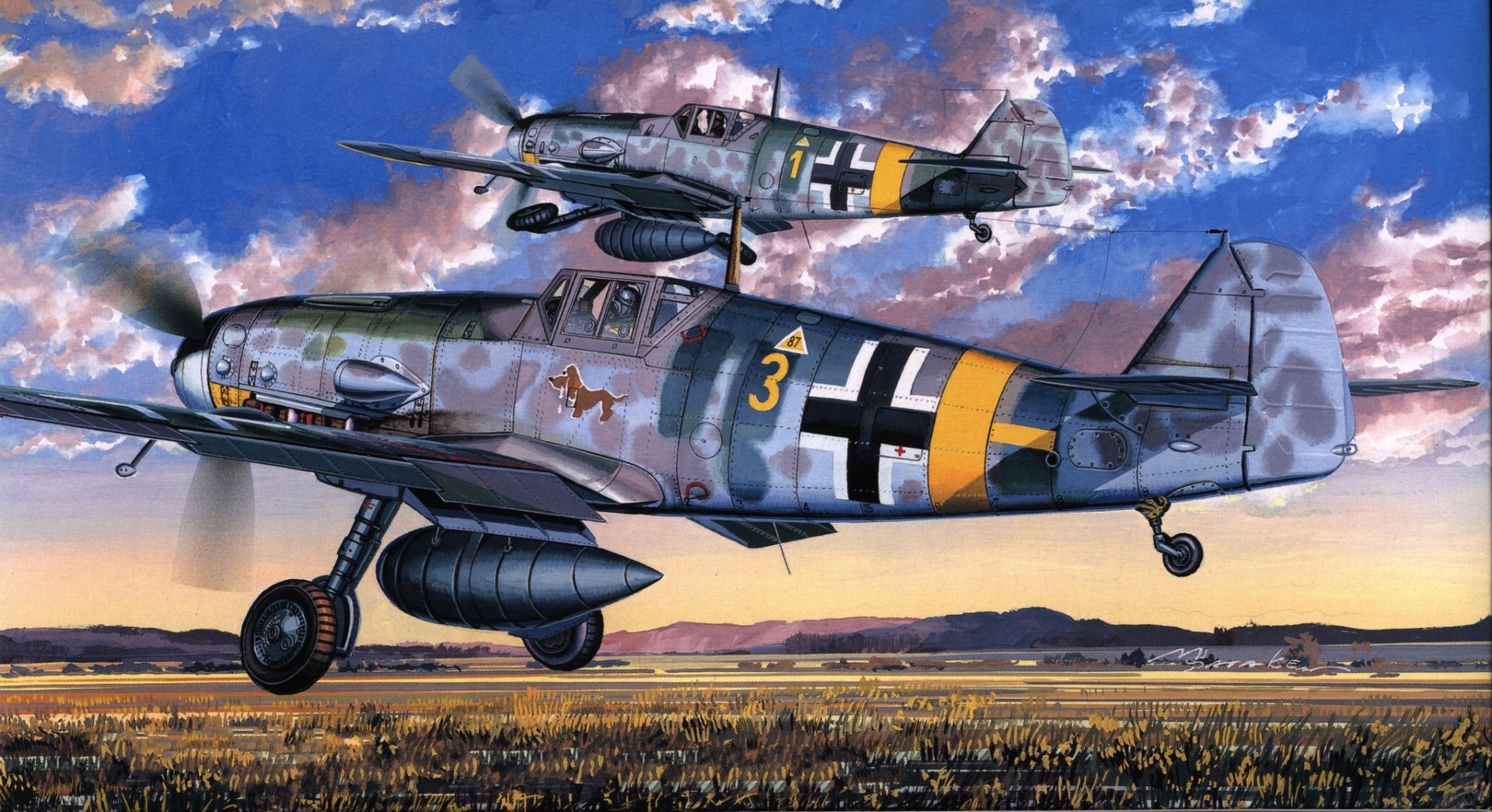 Download Warplane Aircraft Military Messerschmitt Bf 109 HD Wallpaper by Oleg Bogdanov
