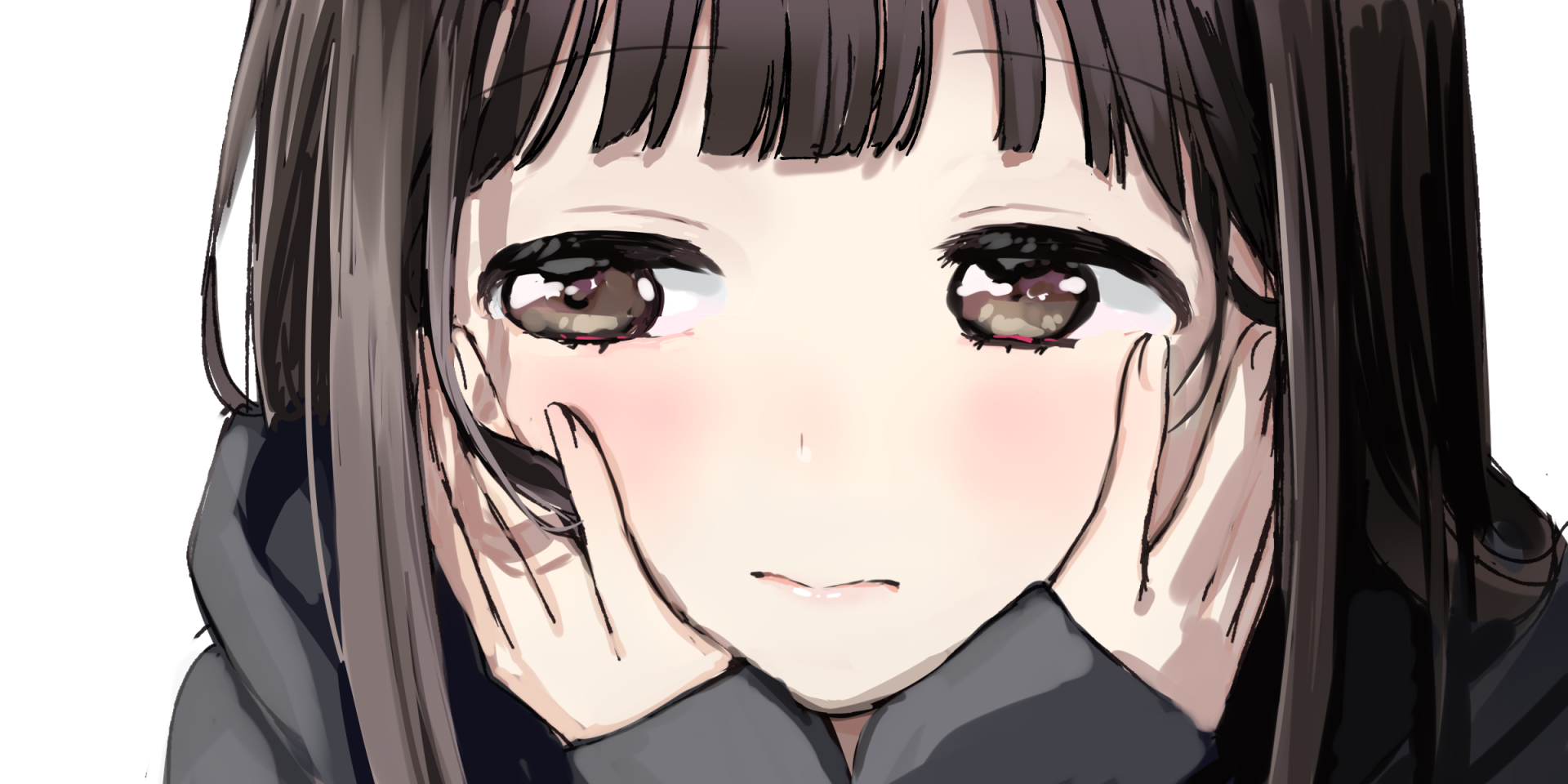 Download Black Hair Brown Eyes Anime Girl Anime Girl HD Wallpaper by ぽむ