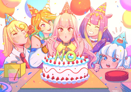 hololive Takanashi Kiara Ninomae Ina'nis Watson Amelia Mori Calliope Gawr Gura Anime Virtual Youtuber HD Desktop Wallpaper | Background Image