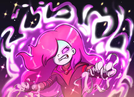 long hair pink hair angry glowing eyes Ash Graven TV Show Final Space HD Desktop Wallpaper | Background Image