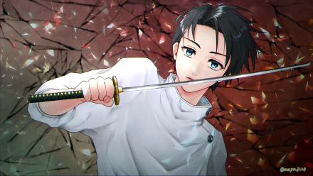 school uniform blue eyes black hair Yuta Okkotsu Anime Jujutsu Kaisen HD Desktop Wallpaper | Background Image