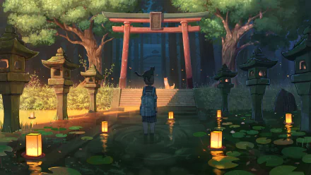 fox brown hair short hair cat Anime girl anime girl anime cat HD Desktop Wallpaper | Background Image