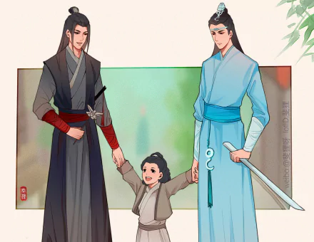 Wei Wuxian Lan Sizhui Lan Wangji TV Show The Untamed HD Desktop Wallpaper | Background Image