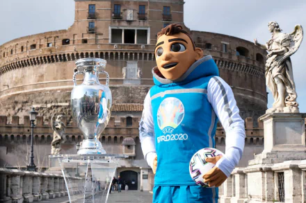 Skillzy mascot trophy soccer UEFA EURO 2020 Sports HD Desktop Wallpaper | Background Image