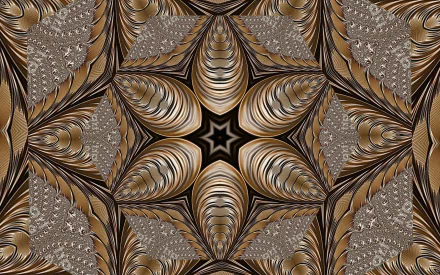 golden Abstract fractal HD Desktop Wallpaper | Background Image