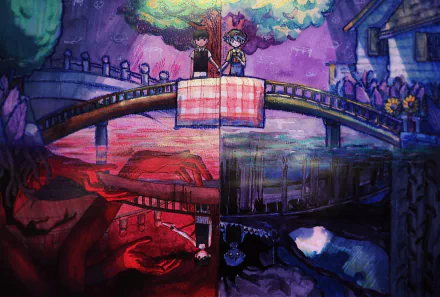 bridge Omori (Character) Basil (Omori) Sunny (Omori) video game OMORI HD Desktop Wallpaper | Background Image