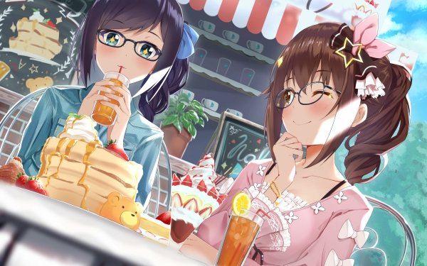 Anime Virtual Youtuber Tokino Sora Yuujin A Hololive Glasses HD Wallpaper | Background Image