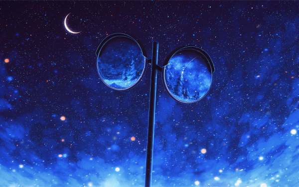 Anime Sky Night Starry Sky Celeste HD Wallpaper | Background Image