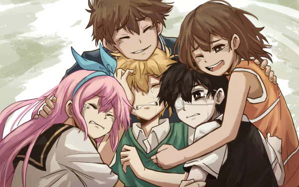 eye patch Hero (Omori) blonde sad black hair brown hair pink hair crying tears Aubrey (Omori) Kel (Omori) Basil (Omori) Sunny (Omori) OMORI video game HD Desktop Wallpaper | Background Image