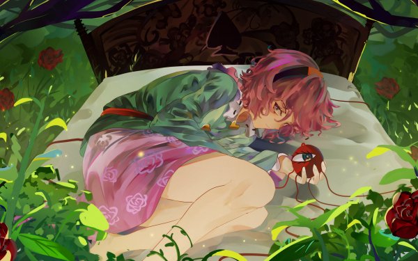 Anime Touhou Satori Komeiji Flower HD Wallpaper | Background Image