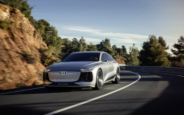electric car silver car car Audi vehicle Audi A6 E-Tron HD Desktop Wallpaper | Background Image