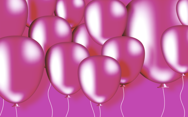 Artistic Balloon Pink Birthday HD Wallpaper | Background Image