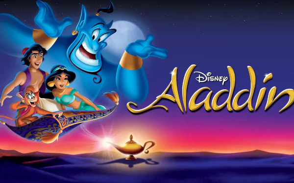 Genie (Disney) Princess Jasmine Aladdin movie Aladdin (1992) HD Desktop Wallpaper | Background Image