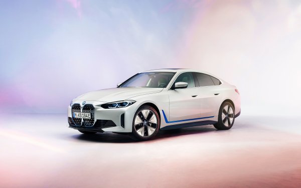 Vehicles BMW i4 BMW Car White Car Electric Car HD Wallpaper | Background Image