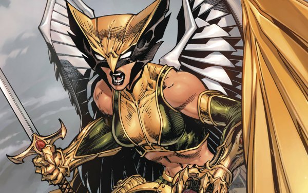 Comics Justice League Hawkgirl Kendra Sanders DC Comics Sword Helmet Wings HD Wallpaper | Background Image