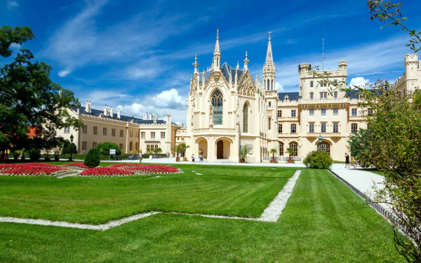 man made Lednice castle HD Desktop Wallpaper | Background Image